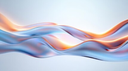 Abstract Wavy Iridescent Background Design with Fluid Flow and Minimalist Aesthetics