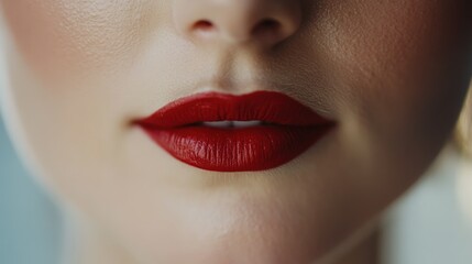 Obraz premium woman's beauty red lips and professional hollywood make up