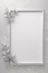 Timeless White Gypsum Leaves Wall Frame 3D for Contemporary and Artistic Interior Design Ideas