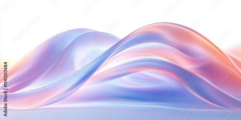 Poster Minimalist Abstract Wave Design with Soft Pastel Colors and Gradient Transitions