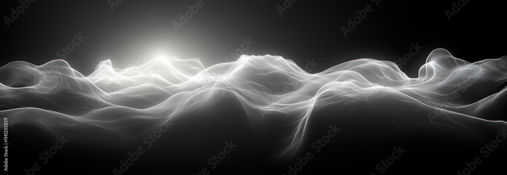 Poster gray white abstract monochrome gradient background soft noise texture design for elegant banner and 