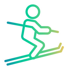 ski Line Gradient Icon