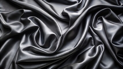 Fototapeta premium Elegant Black Satin Fabric Texture, luxurious fabric, , luxurious fabric