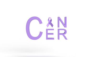 World cancer day ribbon bow purple violet color text font february monrh symbol sign support help hope disease care female woman medical campaign awareness international patient survivor illness sick 