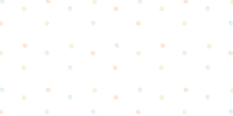 パステルカラーの水玉模様 ( ベクター 背景 シンプル 手描き風 水彩 白背景 )