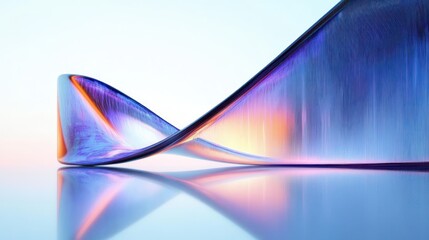 Futuristic Abstract Glass Design with Pastel Colors and Smooth Gradients in Minimalist Style