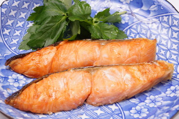 鮭,　 焼き鮭