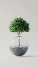 Tree in Water Sphere Environment Ecology Sustainability