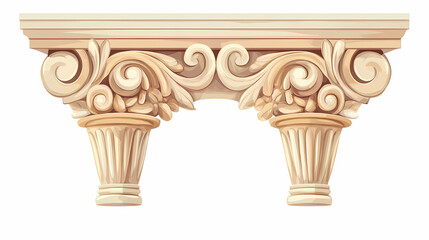 Obraz premium Antique column isolated on white background. Ionic. Illustration