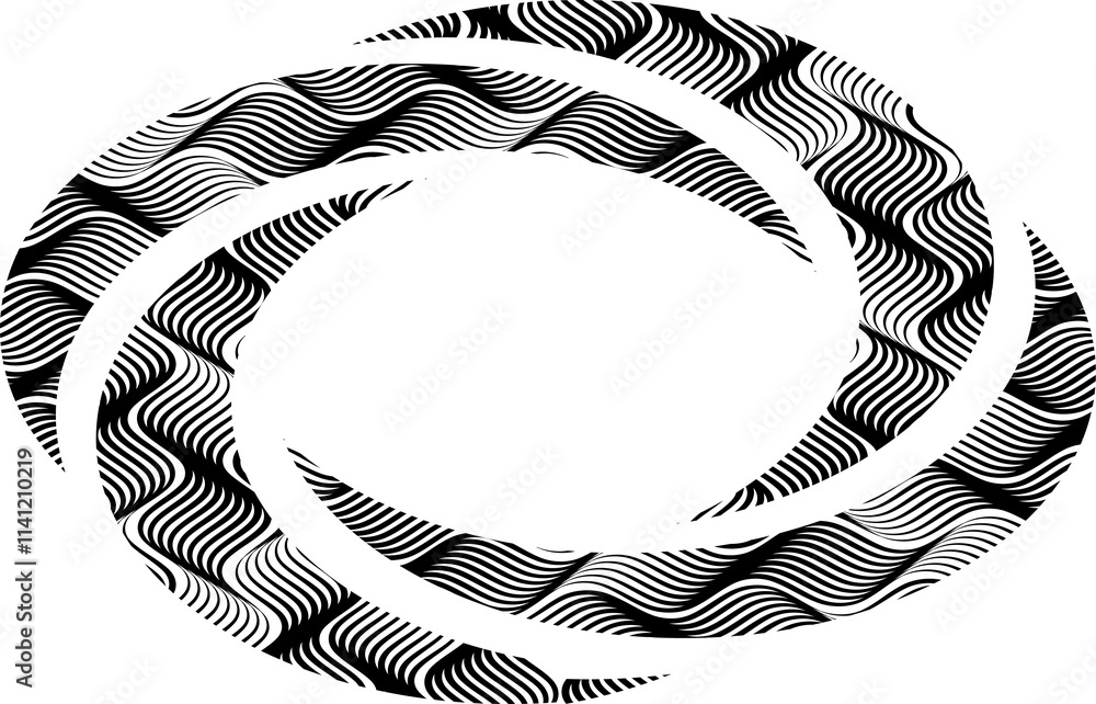 Poster abstract rotated black and white lines.vortex form. geometric art. design element. digital image wit