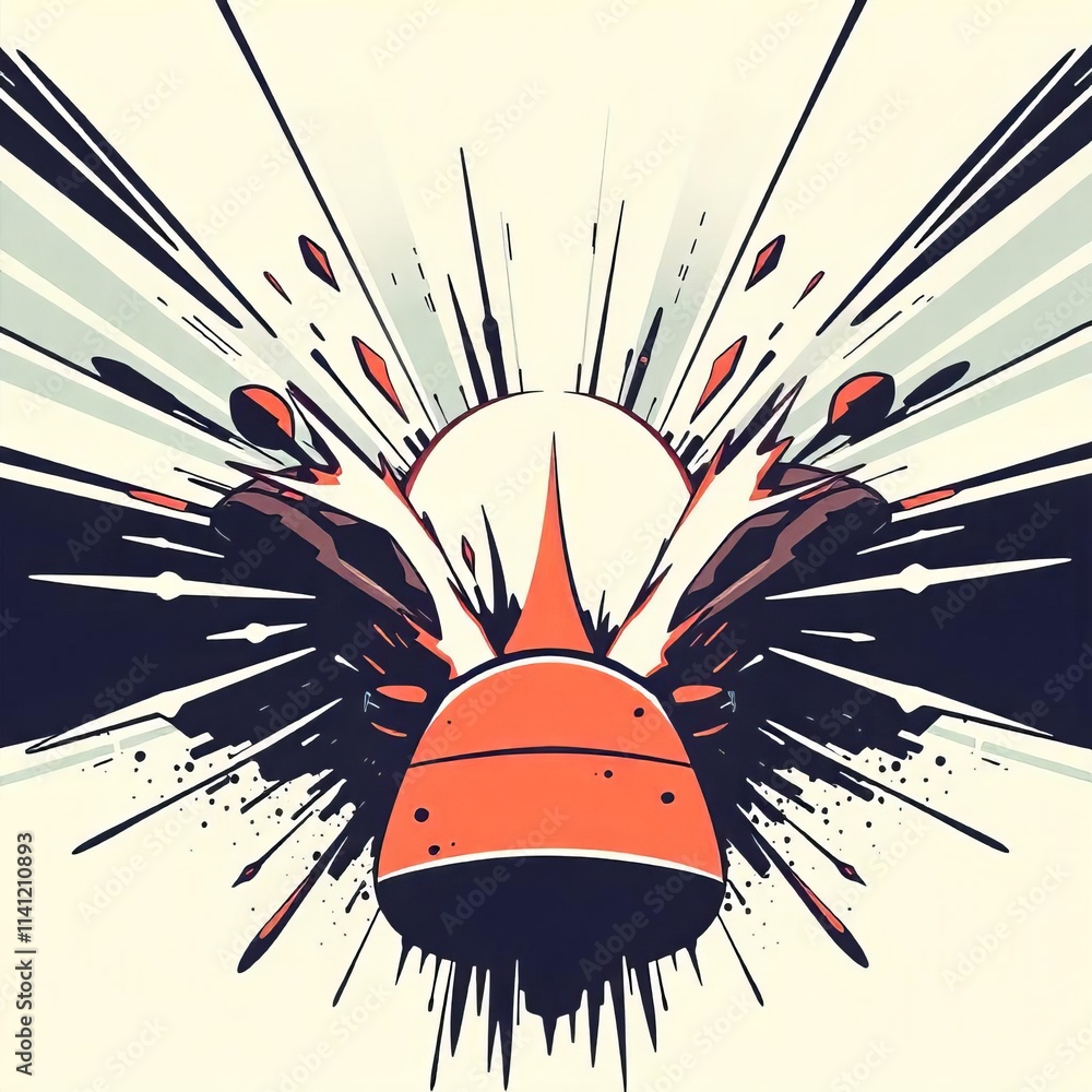 Poster dynamic abstract design with exploding orb