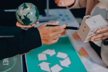 Carbon offset price report CO2 emission. Future growth Net zero waste in ESG ethical SME office...