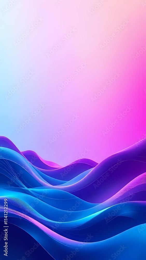 Poster Gradient futuristic abstract background with waves