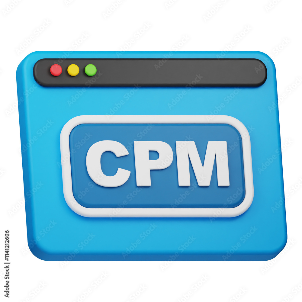 Aufkleber cpm website 3d icon isolated on the transparent background