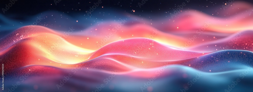 Aufkleber abstract gradient design with vibrant pink and teal colors on black background smooth transitions mi