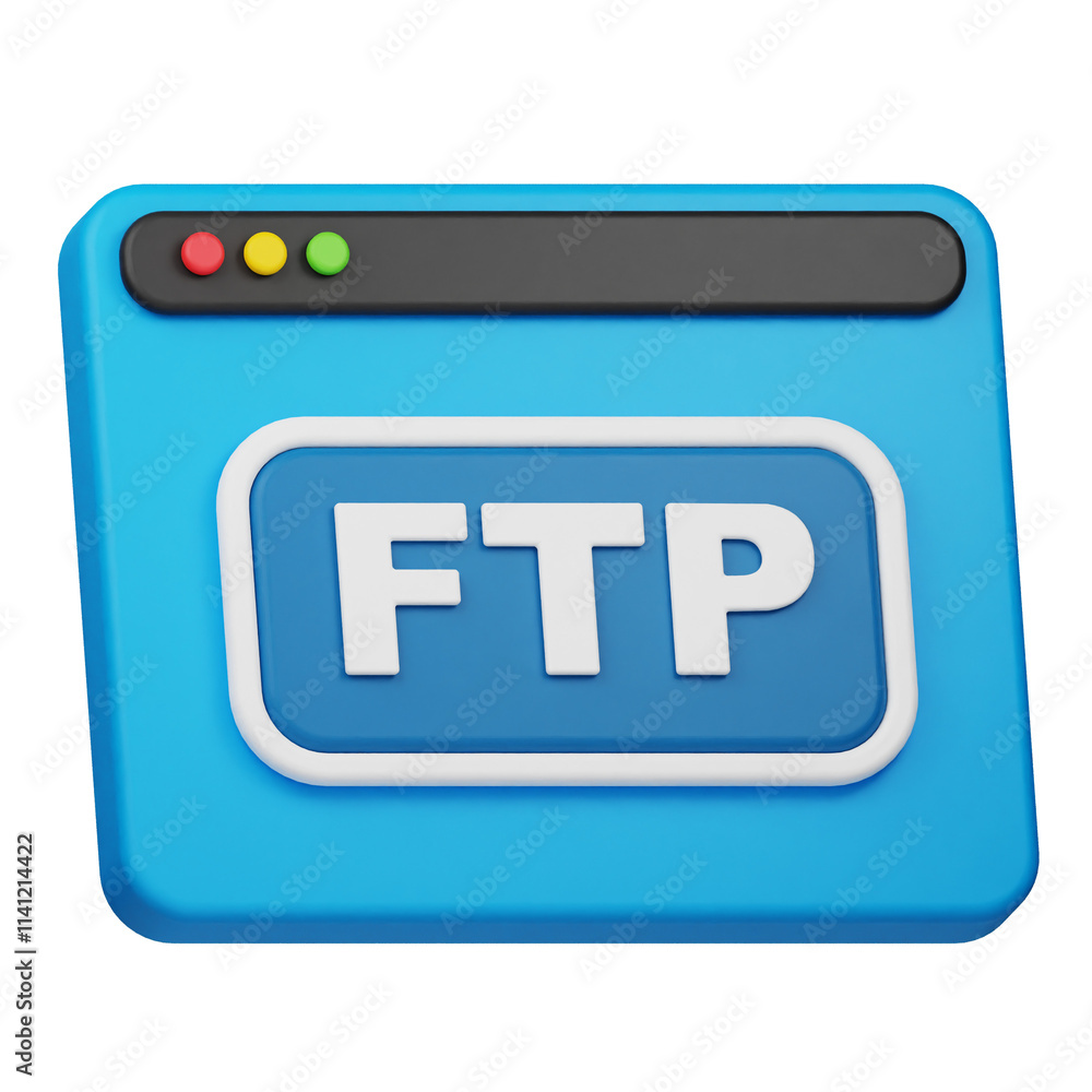 Poster ftp website 3d icon isolated on the transparent background