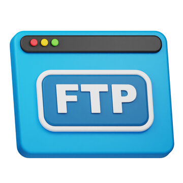 ftp website 3d icon isolated on the transparent background