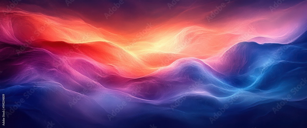 Poster Gradient Abstract Background Pink Blue Smooth Soft Blending Colors Textured Light Design