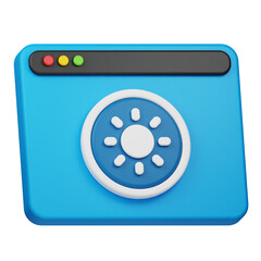 light mode website 3d icon isolated on the transparent background