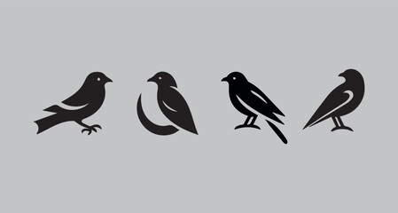 Birds Silhouette Set Vector Art, Icons, and Graphics of flying birds silhouettes bird silhouette vector art Isolated.