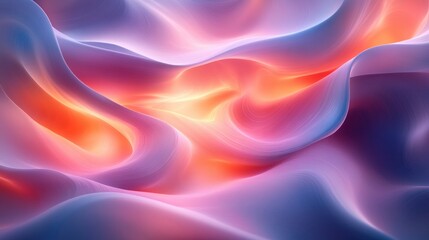 Obraz premium Abstract Minimalist Design with Soft Pastel Colors and Flowing Curves in 3D Illustration