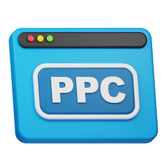ppc website 3d icon isolated on the transparent background