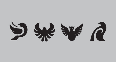 Birds Silhouette Set Vector Art, Icons, and Graphics of flying birds silhouettes bird silhouette vector art Isolated.