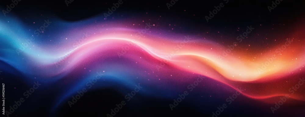 Poster vibrant abstract design with dynamic colour flow and gradient wave on dark background for modern pos