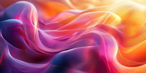 Obraz premium Futuristic Abstract Intertwined Ribbons Shimmering with Iridescent Colors in Soft Natural Lighting