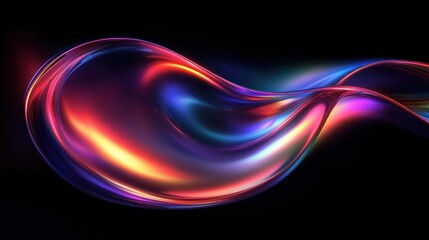 Naklejka premium Futuristic Abstract Design with Iridescent Reflections and Soft Neon Light