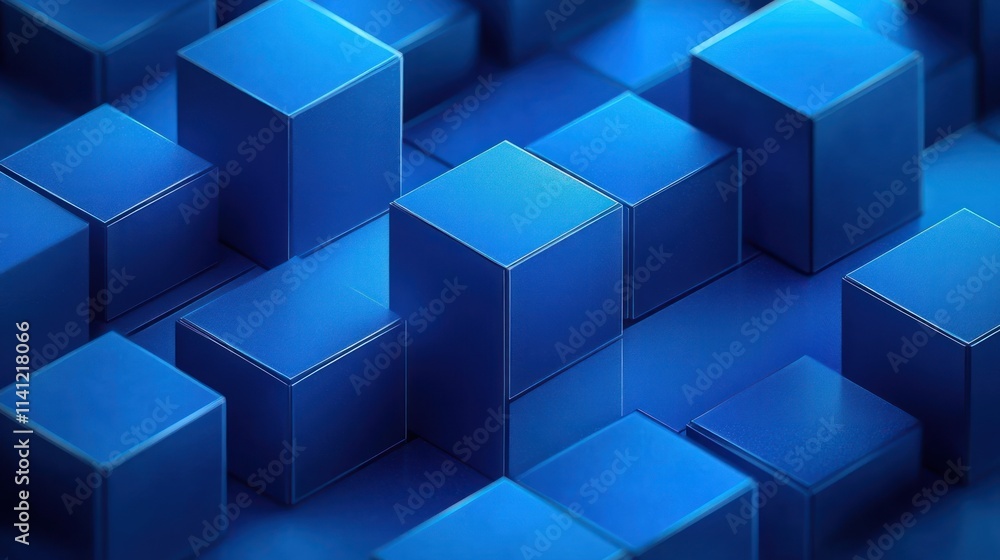 Poster blue geometric pattern 3d render minimalist background abstract design modern clean wallpaper