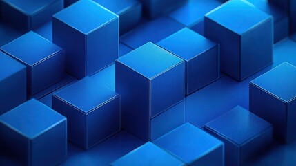Obraz premium Blue Geometric Pattern 3D Render Minimalist Background Abstract Design Modern Clean Wallpaper
