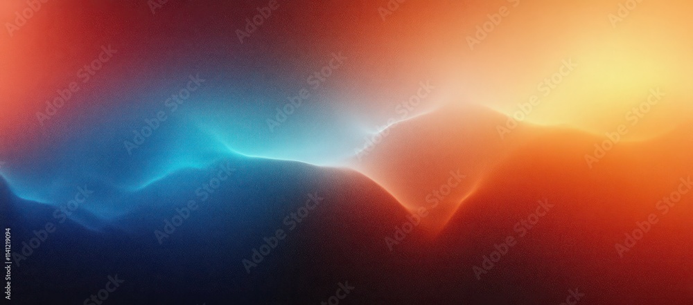 Poster abstract gradient background with blue and orange soft transitions minimalistic composition
