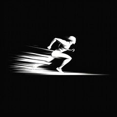 Obraz premium A dynamic silhouette of a runner in motion, emphasizing speed and athleticism.