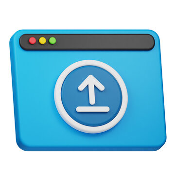 upload to website 3d icon isolated on the transparent background