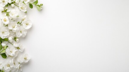 Fototapeta premium Elegant White Wedding Flat Lay Composition with Space for Text