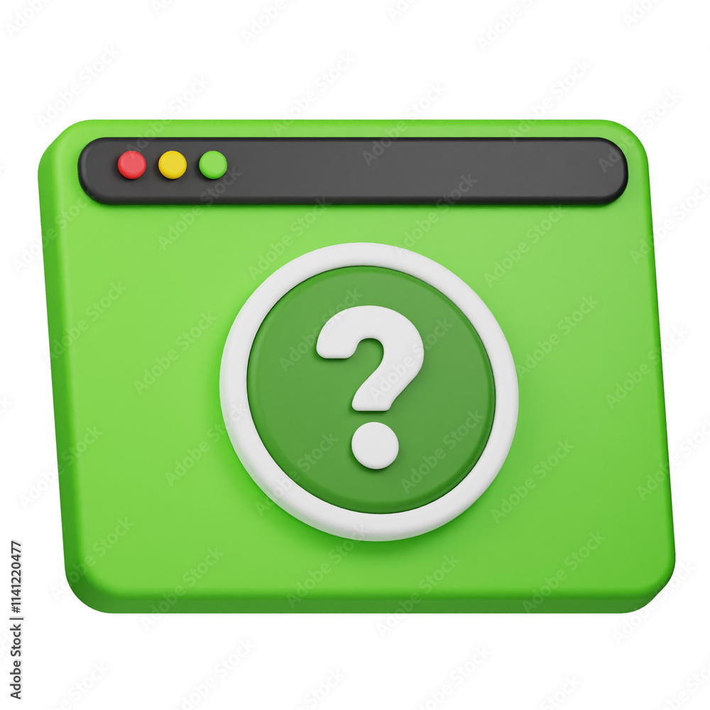 Poster faq website 3d icon isolated on the transparent background