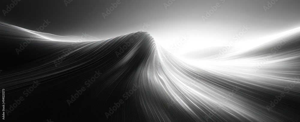 Poster monochrome abstract art with dynamic diagonal lines high contrast lighting minimalist grey noise tex