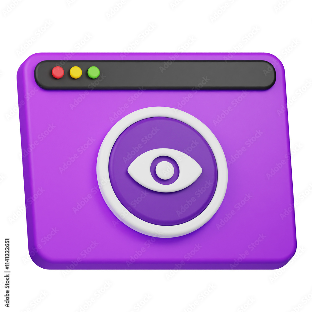 Poster website viewer 3d icon isolated on the transparent background
