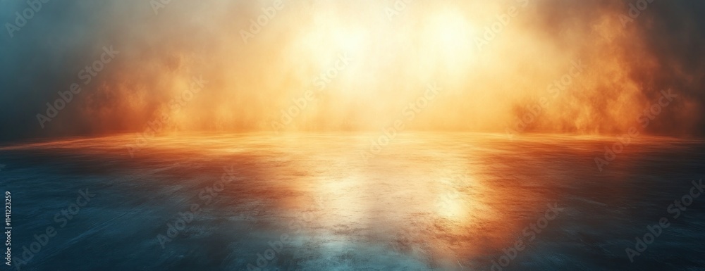 Poster dark blue gradient abstract background with grainy texture soft light and glowing effects
