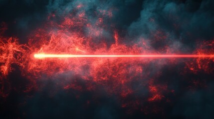 Fiery Beam of Light Through Dark Nebula