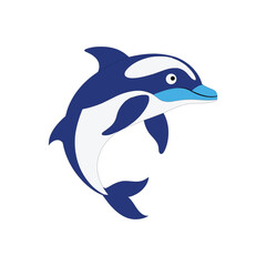  Cute Dolphin vector illustration icon