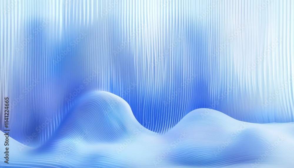 Poster abstract blue waves minimalist background with soft lighting and vertical lines depth effect