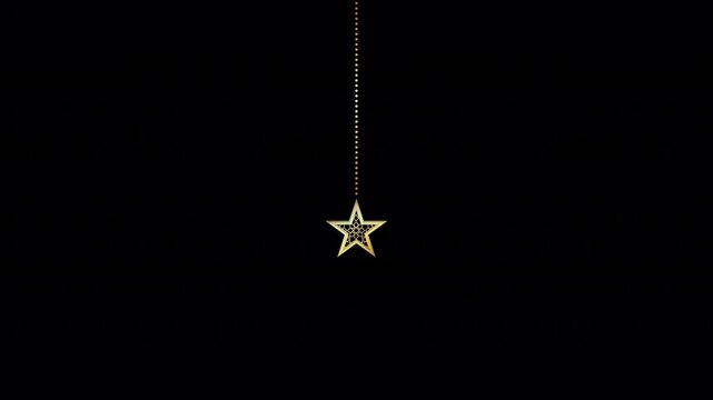 Decorative Star Ornament Swinging on Transparent Background for Islamic Ramadan Video Animations