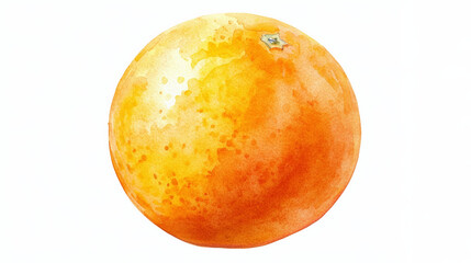 Bright orange watercolor fruit illustration on white background