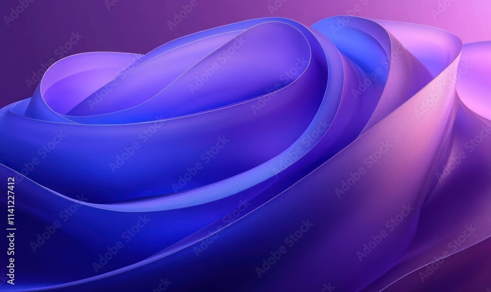 Poster Gradient Abstract Art 3D Render with Smooth Curves and Ambient Lighting