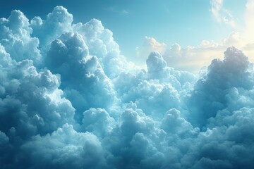 Fluffy Blue Candy Floss Background with Sweet Sugar Confection and Cotton Candy Texture