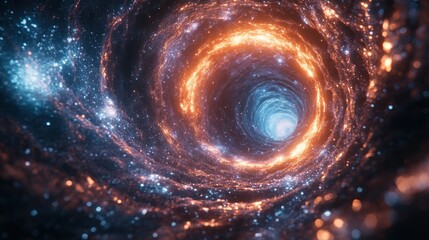Obraz premium Blue Cosmic Portal Light Swirl Animation