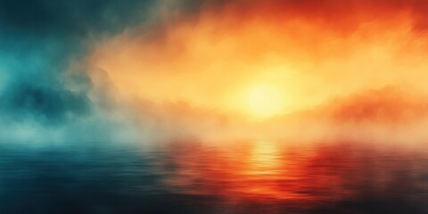 Gradient background of warm orange and cool teal with glowing texture and noise for vibrant abstract design