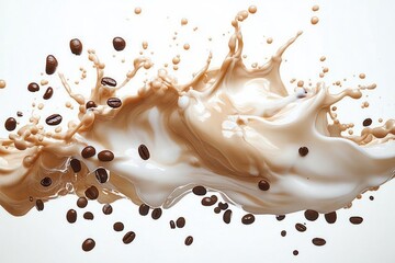 Coffee and Cream Splash Abstract Art Representation